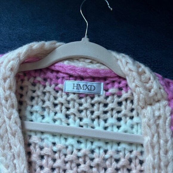 HMXD Women's Chunky Knit Cardigan, New Without Tags, Never Worn, One Size, Multi - Picture 2 of 5